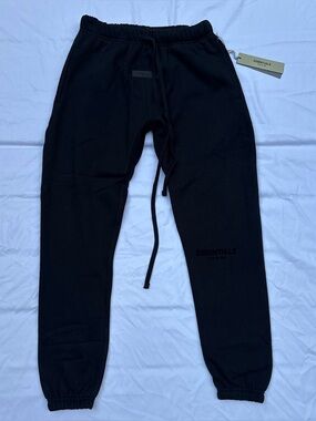 AUTHENTIC Essentials Fear Of God Cuffed Sweatpants - Stretch Limo Black